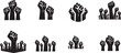© rashel - Vector design of fist hand. Fist hand silhouette. Fist hand logo, icon, sign.