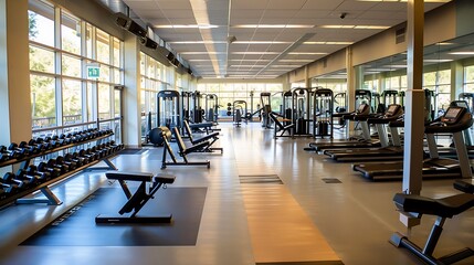 Wall Mural -  A slightly enlarged, high-definition image of a modern gym interior.