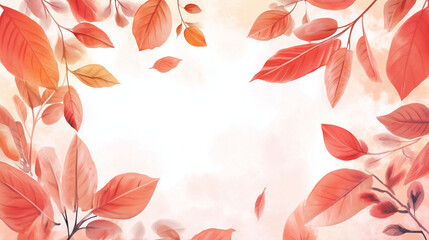 Wall Mural - Autumn Leaves Framed Background Wallpaper