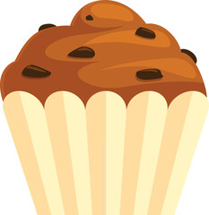 Poster - Tempting chocolate chip muffin is sitting, ready to be eaten