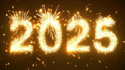 festive upcoming new year's eve celebration animation with dazzling fireworks and sparklers lighting