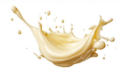 Wall Mural - one single mayonnaise sauce splash isolated on white background