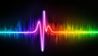 © hardvicore - Colorful energy pulse. Dynamic lightwave Pattern. Neon heartbeat or waveform, rainbow colors.