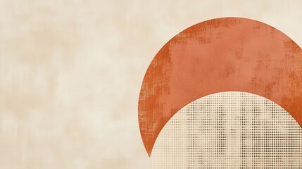 Poster - Abstract Art with Orange and Beige Tones.