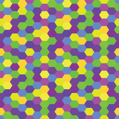 Sticker - seamless pattern of military army camouflage in a modern style, shaped from a combination of hexagons that form a honeycomb shape