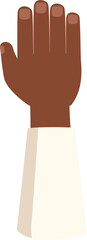 Poster - Hand with dark skin is raised up showing an open palm