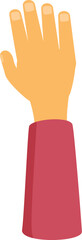Poster - Cartoon hand with open palm showing five fingers raised up