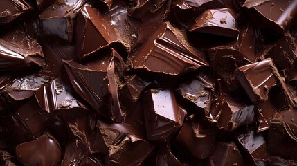 Wall Mural - Liquid dark chocolate. Floating liquid waves of milk chocolate. Background texture. viscous, thick and creamy. Full frame close up of the delicious sweet texture of melted chocolate. AI generation