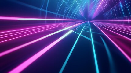 Poster - Abstract neon lights create a glowing, futuristic scene.