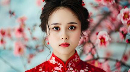 Wall Mural - Young Chinese Model Traditional Opera Setting