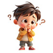 © Pixel Focus AI - Curious kids with question marks 3d render cartoon