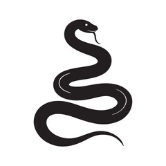 Wall Mural - snake vector, art silhouette logo design black and white style template 