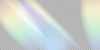 © Helen - Rainbow Flare on transparent background. Light ray background. Refraction of light, sun glare. Reflected rainbow stripes, light glare. Reflection light prism effect on transparent background.