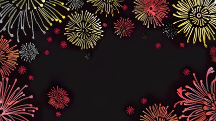 Wall Mural - Fireworks_Background_with_Copy_Space