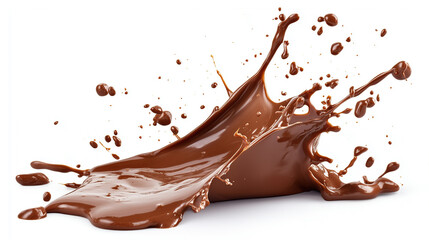 Wall Mural - one single hazelnut chocolate paste splash isolated on white background