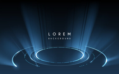 Poster - technology circle stage with light effect
