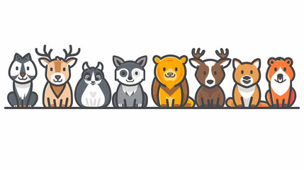 Wall Mural - A simple vector icon illustration depicting the group of Animal items at center for a website isolated white background