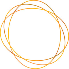 Poster - Three golden rings are intertwined creating an elegant abstract frame