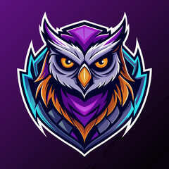 Wall Mural - Night bird owl mascot for sports and esports vector logo	