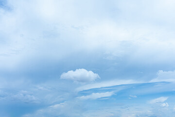 Beautiful blue sky with fluffy white clouds, a breathtaking nature scene