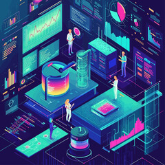 Poster - Data Driven Healthcare Isometric Illustration