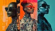 © Влада Яковенко - Typography poster design. Posters with four distinct fashion portraits, each overlaid with typography design elements and promotional text