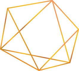 Poster - golden geometric shape is floating on a white background, creating a luxurious and modern aesthetic