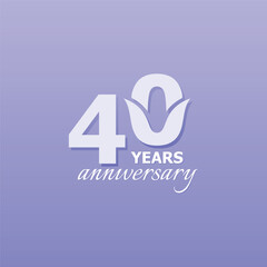 40 Years Anniversary Celebration Number Vector Design Collection