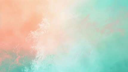Poster - A painting of a beach with a blue and pink sky