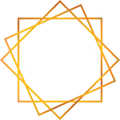 Poster - Golden gradient square frame is overlapping, forming a star shape