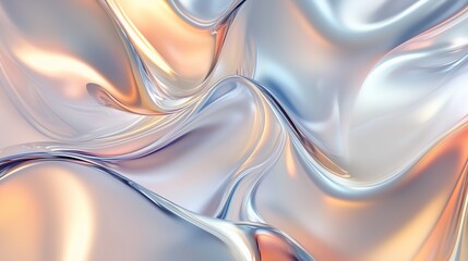 Poster - a beautiful abstract swirl of pastel colors creating flowing metallic patterns on a smooth surface i