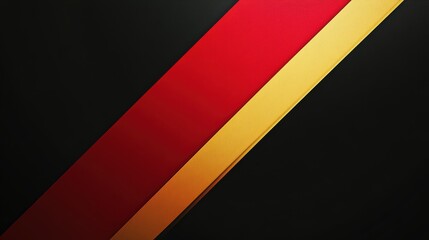 Leinwandbilder - Bold diagonal stripes of red, black, and yellow create a striking abstract pattern against a dark background