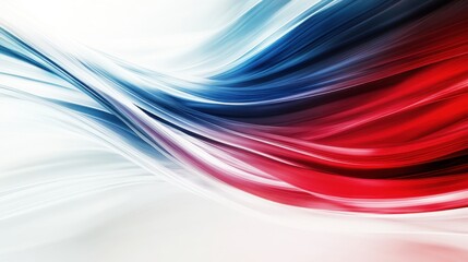 Aufkleber - Abstract wavy pattern in red, white, and blue colors flowing smoothly, creating a dynamic visual effect ideal for backgrounds or design elements