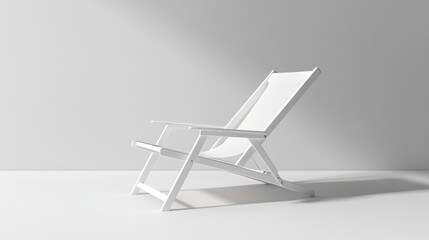 Canvas Print - Blank white folding beach chair mock up, side view