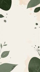 Poster - Green Leaves Watercolor Background.