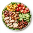 © tve-proneuro - Cobb salad with grilled chicken, bacon, tomatoes, cheese, cucumbers, and lettuce, Ai Generation