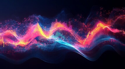 Poster - Forex colorful diagrams and stock market data with lines and dynamics