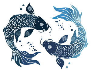 Sticker - PNG Animal fish koi creativity.