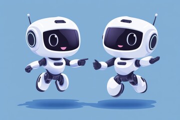 Poster - Robots dancing and loving in this set of cute AI characters