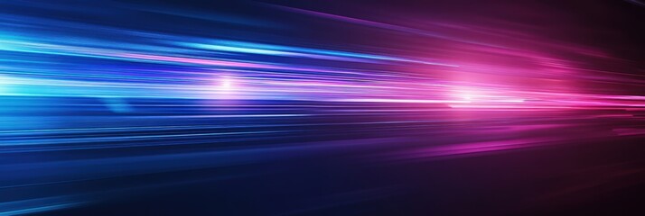 Poster - abstract light trails in blue and purple colors