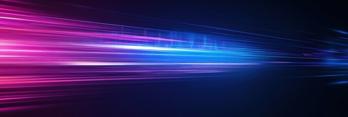 Poster - abstract light trails in blue and purple colors