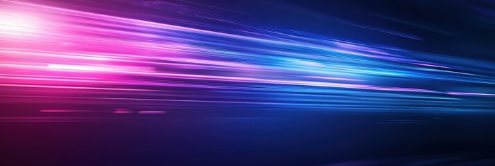 Poster - abstract light trails in blue and purple colors