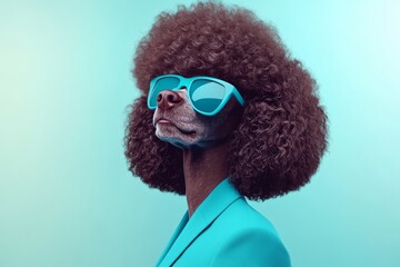 Wall Mural - A toy poodle dog in a formal business suit, with generative AI