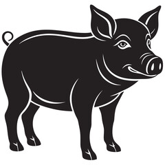 Poster - pig silhouette vector illustration