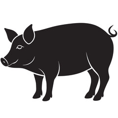 Poster - pig silhouette vector illustration