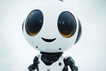 Poster - Robot with big eyes. Futuristic AI robotic humanoid machine concept. Stock Technology.