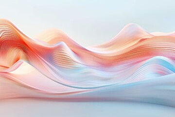 Wall Mural - A vibrant abstract wave pattern in soft pastel colors, creating a visually soothing and modern design for various applications.