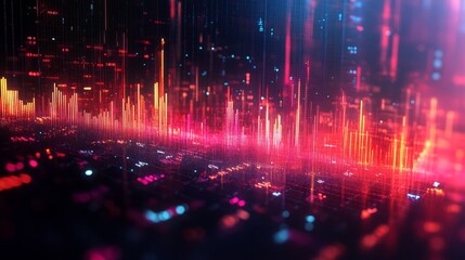 Poster - Graph stock market with rising lines and numbers
