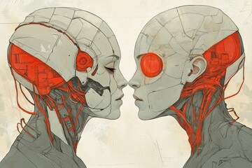 Poster - An Stock female robot with stock