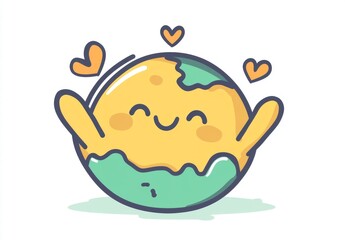 Poster - An image of a ball with a happy face, hands forming a heart